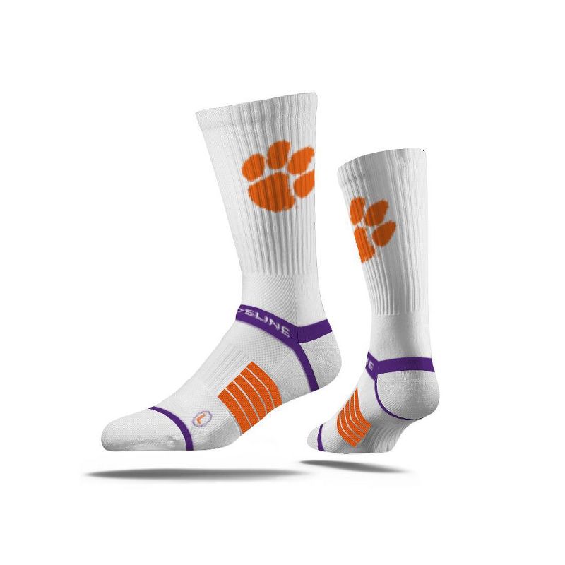 NCAA Clemson Tigers Premium Knit Crew Socks - White, 1 of 5