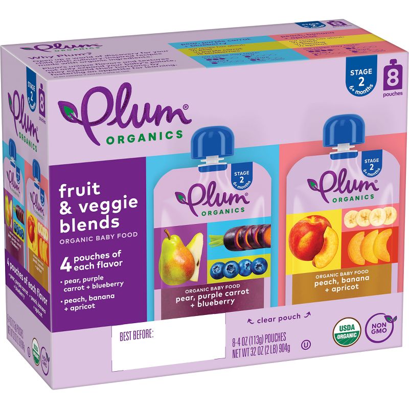 Plum Organics Stage 2 Fruit &#38; Veggie Baby Meals - 8ct/32oz, 4 of 13