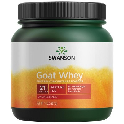 Swanson Goat Whey Protein Concentrate Powder - Pasture Fed 14 oz Powder.
