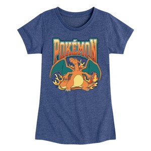 Girls' - Pokémon - Pokemon Charizard Collegiate Fitted Short Sleeve Graphic T-Shirt - 1 of 4