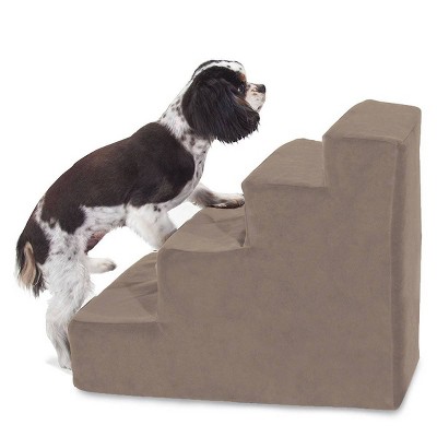Stone Faux Suede 4-Step Pet Stairs