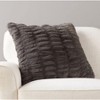 The Lakeside Collection Striped Faux Fur Throws or Accent Pillows - Striped Faux Fur Accent Pillow Gray - 4 of 4