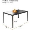 Patio Dining Table with Tempered Glass Desktop, Rectangular Outdoor Table, Weather-Resistant Dining Table - 2 of 4