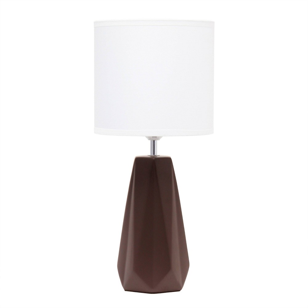 Photos - Floodlight / Street Light Ceramic Prism Table Lamp Brown - Simple Designs