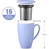 16 Oz Porcelain Tea Cup with Infuser and Lid, Loose Leaf Tea Mug, Microwave Dishwasher Safe Steeping Tea Cup - 2 of 4