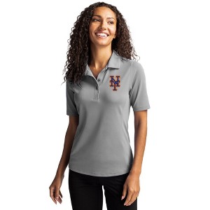 New York Mets Cutter & Buck Virtue Eco Pique Recycled Womens Polo - 1 of 1