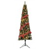 Home Heritage 7 Foot Pre-Lit Artificial Corner Christmas Tree with Warm White LED Lights, Foldable Stand, and Easy Assembly, Cashmere - image 3 of 4