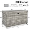 200 Gallon Outdoor Storage Deck Box, Wicker Patio Storage Box with Wheels, Flip Top Rattan Storage Bin for Cushion Garden Tool Pool Supplies - 3 of 4