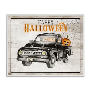 Stupell Industries Happy Halloween Pumpkin Truck Framed Giclee Art - 1 of 4