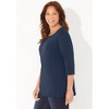 Catherines Women's Plus Size Petite Suprema Studio Double-Ring Tee - 4 of 4