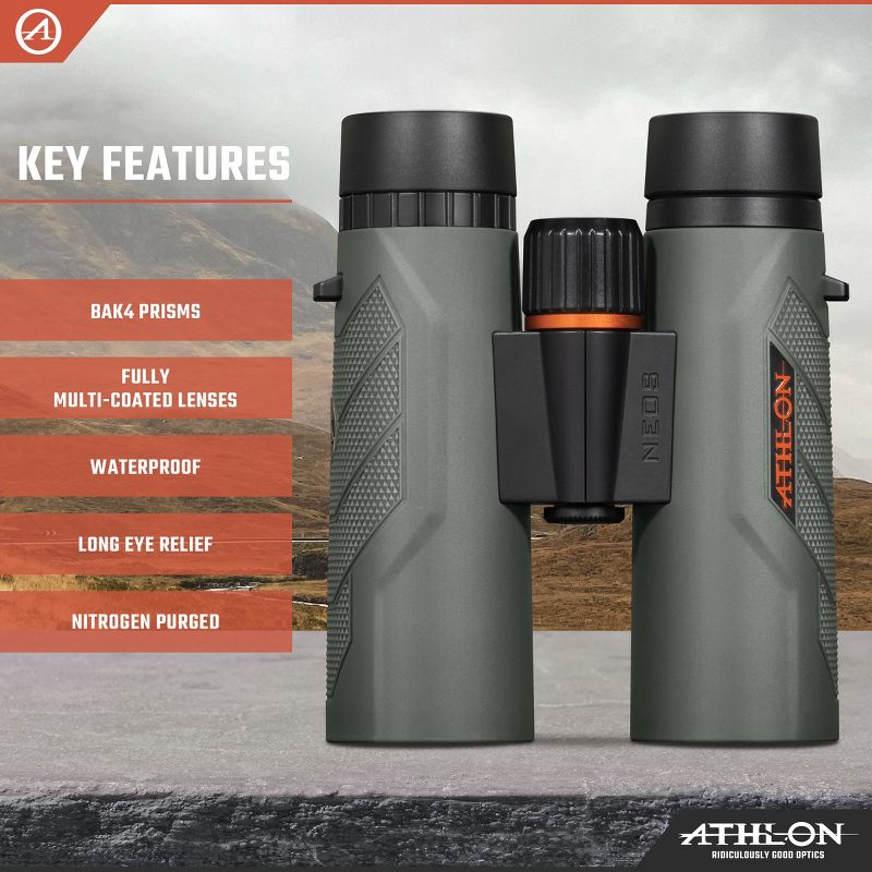 Athlon Optics Neos G2 HD Binoculars with Eye Relief for Adults and Kids, High-Powered Binoculars for Hunting, Birdwatching, and More, 3 of 10