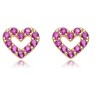 Guili Elegant 14k Gold Plated Cubic Zirconia Pave Heart Stud Earrings, Sparkling Design for Everyday Wear and Special Occasions - 2 of 3