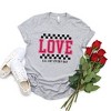 Simply Sage Market Women's Love All Day Everyday Checkered Short Sleeve Graphic Tee - L - H. Grey - 3 of 3
