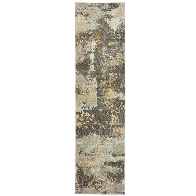 Oriental Weavers Evolution 8025B Grey/ Gold Indoor Area Rug - 2'3" x 8'