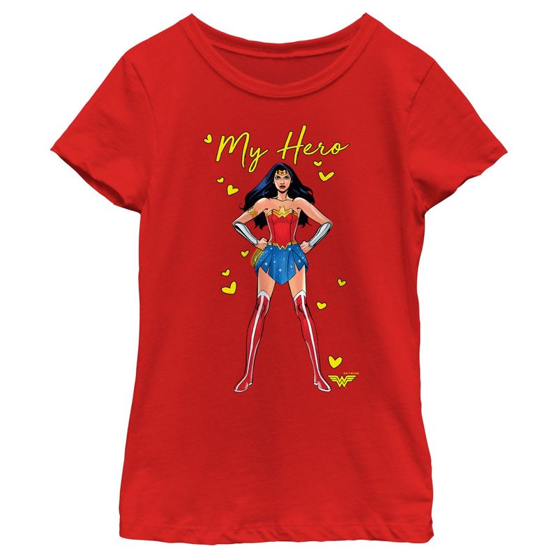 Girl's Wonder Woman Retro My Hero T-Shirt, 1 of 6