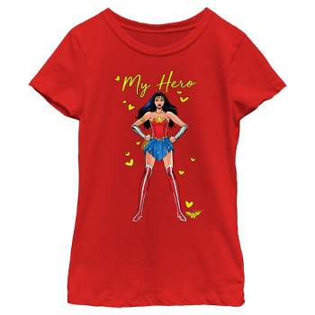 Girl's Wonder Woman Retro My Hero T-Shirt