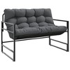 vidaXL Patio Bench with Cushion Anthracite 44.5" Steel - 2 of 4