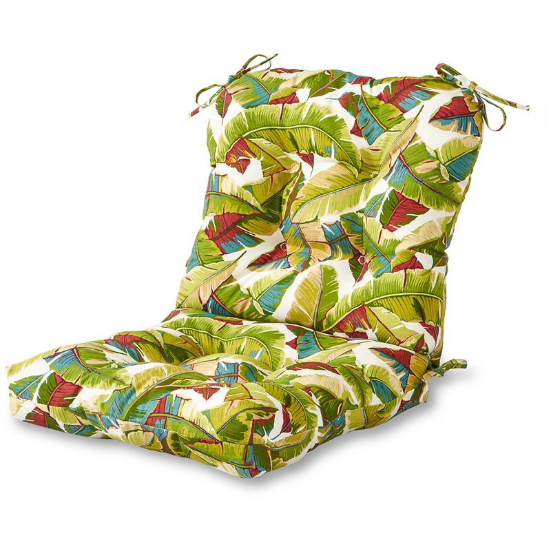 Palm Leaves Multi Outdoor Seat/Back Chair Cushion - Kensington Garden, 1 of 10