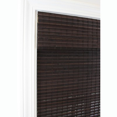 Espresso Bamboo Cordless Blackout Roman Shade 23" W x 64" L