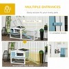 2 Story Outdoor Indoor Rabbit Hutch with Asphalt Roof Detachable Run and Slide Out Tray,61'' Large Bunny Cage - LAOTIES - 4 of 4