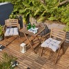 ARTPLANT Outdoor Dinning Seat Pads Cushions with Tie 19"x19"x4",Square Wicker Outdoor Tufted Chair Cushion,Set of 2 - 2 of 4
