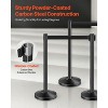 VEVOR Stanchion Post, 4 Pcs Stanchions with Retractable Belts, Carbon Steel Black Stanchions Queue with Sand Injection Hollow Base, Black - 3 of 4