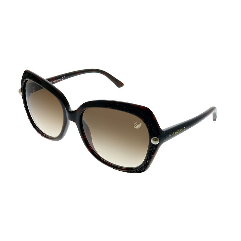 Swarovski SK0062 56F Womens Square Sunglasses Havana Black Crystal 59mm, 1 of 4