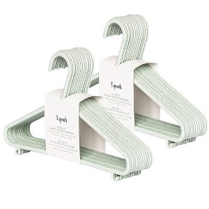 3 Sprouts Kids & Baby Wheat Straw Plastic Hangers 30 pack - Green - 1 of 4
