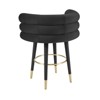 TOV Furniture Betty 26.4"H Velvet Counter Stool in Black/Gold - 4 of 4