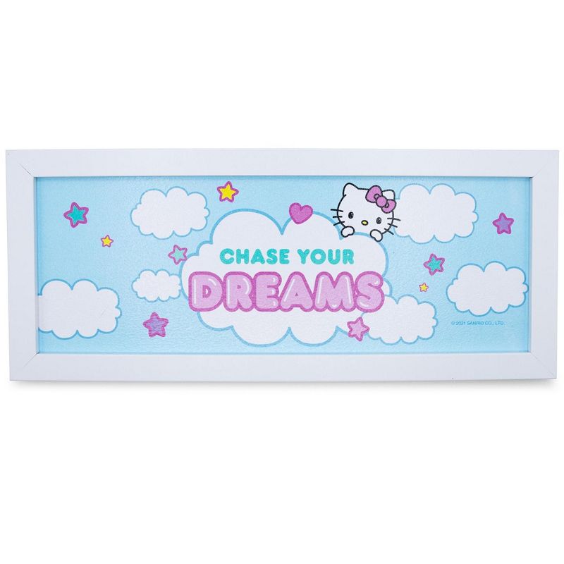 Silver Buffalo Hello Kitty "Chase Your Dreams" Hanging Sign Framed Wall Art | 12 x 5 Inches, 2 of 7
