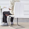 PAGED Dining Chairs Set of 2, Modern Kitchen Chair with Silver Metal Legs and Sponge Filling, PU Leather Living Room Chair for Dining Room - 2 of 4