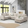 Whisen U Shaped Sectional Sofa,6 Seat Chenille Corner Couch Set with Oversized Chaise Lounge - 2 of 4