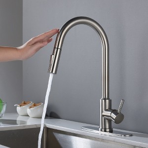 LOVMOR 16"Touch Kitchen Faucet with Pull Down Sprayer,Gold - 1 of 4