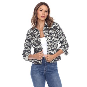 Women's Casual Camo Denim Jacket - White Mark - 1 of 4