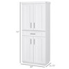 Yukimo 30" White Modern Kitchen Pantry Cabinet with 4 Doors, Drawer and Adjustable Shelves, Freestanding Storage for Dining Room & Living Room - 4 of 4