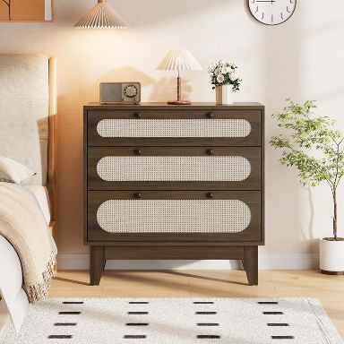 brown small dresser for bedroom Carrington 6-Drawer Solid Cherry Wood Low Dresser in Golden Brown