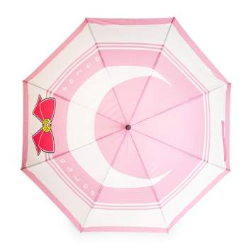 Just Funky Sailor Moon Pink Umbrella With Crescent Moon Wand Handle