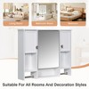 Vynxaria 35" x 28" Modern Wall-Mounted Bathroom Storage Cabinet with Mirror and Towel Bar, Perfect for Stylish Organization and Space-Saving Solutions - 2 of 4