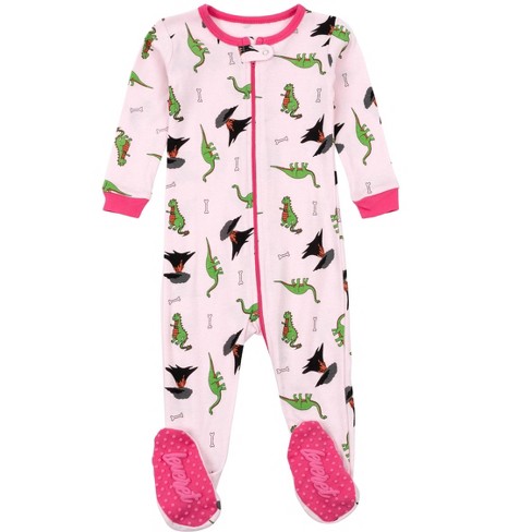 Leveret Footed Cotton Pajamas Dinosaur Pink 3 Year Target