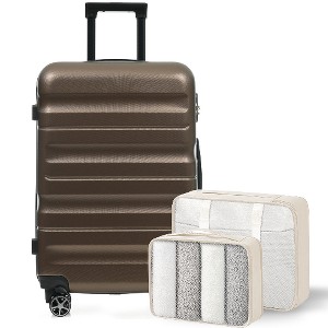 Lyngins 2-Piece Carry on Luggage Set – 20" Hardside Spinner Suitcase (ABS Material), Foldable Duffel Bag (25L Extra Space), 360° Dual Wheels - 1 of 4