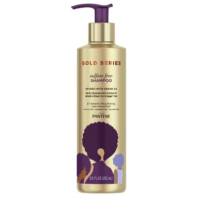 Gold Series from Pantene Sulfate-Free Shampoo with Argan Oil for Curly, Coily Hair, 8.5 fl oz