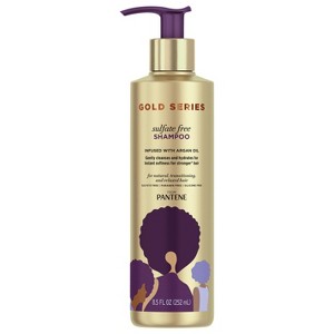 Gold Series from Pantene Sulfate-Free Shampoo with Argan Oil for Curly, Coily Hair, 8.5 fl oz - 1 of 4