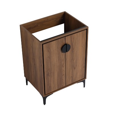 NicBex 23.43" Freestanding Bathroom Vanity without Sink, Bathroom Storage Cabinet, 2 Cabinet Doors for Bathroom