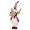 Northlight Standing Plush Moose Christmas Figure with Glitter Antlers - 25" - White and Red - 3 of 4