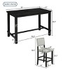 5-Piece Rectangular Counter Height Dining Set with 4 Beige Upholstered Chairs, Compact Dining Furniture for Small Spaces–The Pop Home - 4 of 4