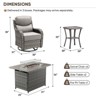 Buenhomino Luxury 7 Piece Wicker Patio Furniture Set with 41" Fire Pit Table - Outdoor Swivel Rocker Chairs Set of 4 with 2 Glass Side Tables - 3 of 4