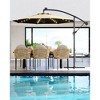10FT Cantilever Umbrella with Cross Base, with Infinite Tilt and Crank Lift, Fade-Resistant Cross Base Canopy for Deck Pool Garden Backyard - 4 of 4
