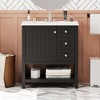 ALEXOUN 30" Bathroom Vanity with Sink,Modern Solid Wood Frame Bathroom Storage Cabinet with 2 Drawers,Soft Closing Cabinet Door and Open Shelf - 2 of 4