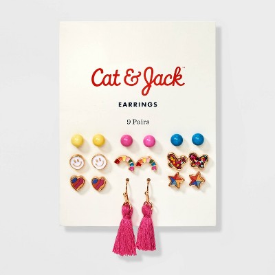 Girls&#39; 9pk Studs and Tassel Drop Earring Set - Cat &#38; Jack&#8482;