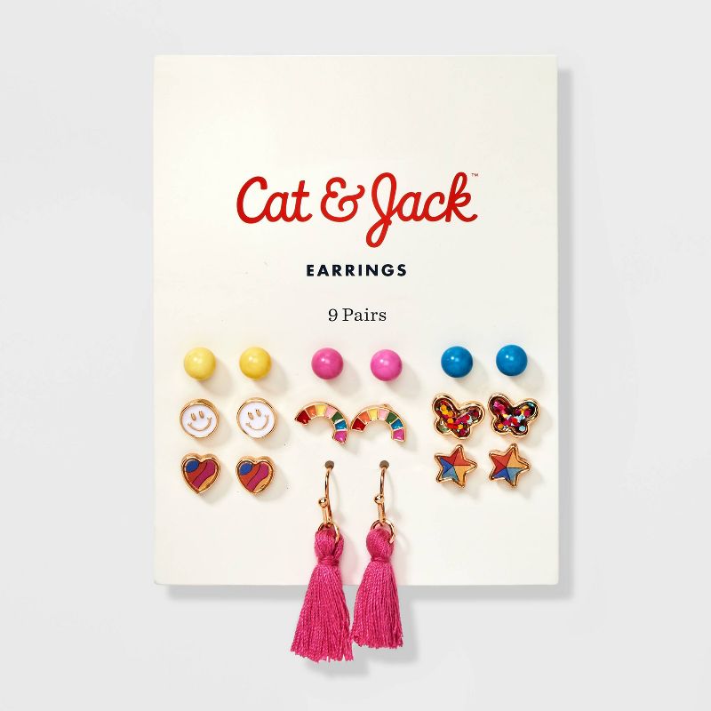 Girls&#39; 9pk Studs and Tassel Drop Earring Set - Cat &#38; Jack&#8482;, 3 of 5